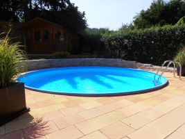 Stahlwand Pool rund Set - Selbstbau Schwimmbad im Garten